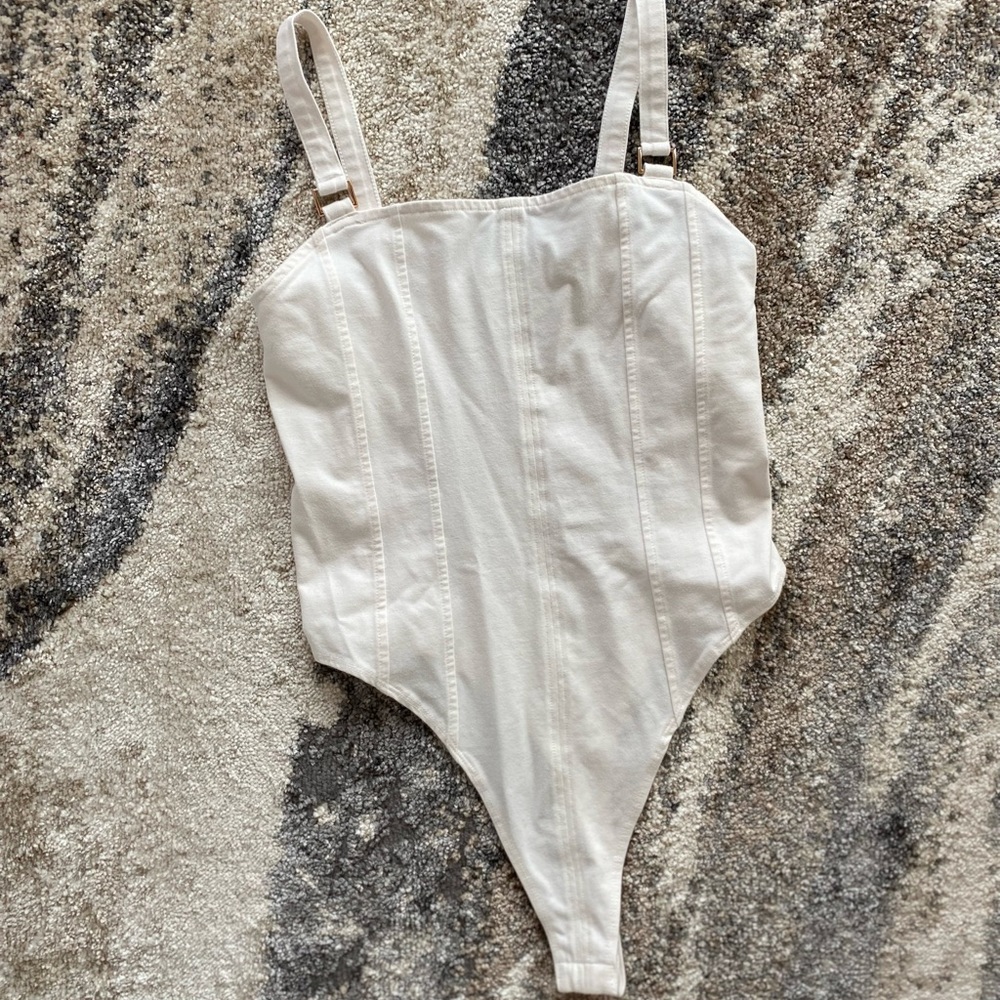 White thong bodysuit